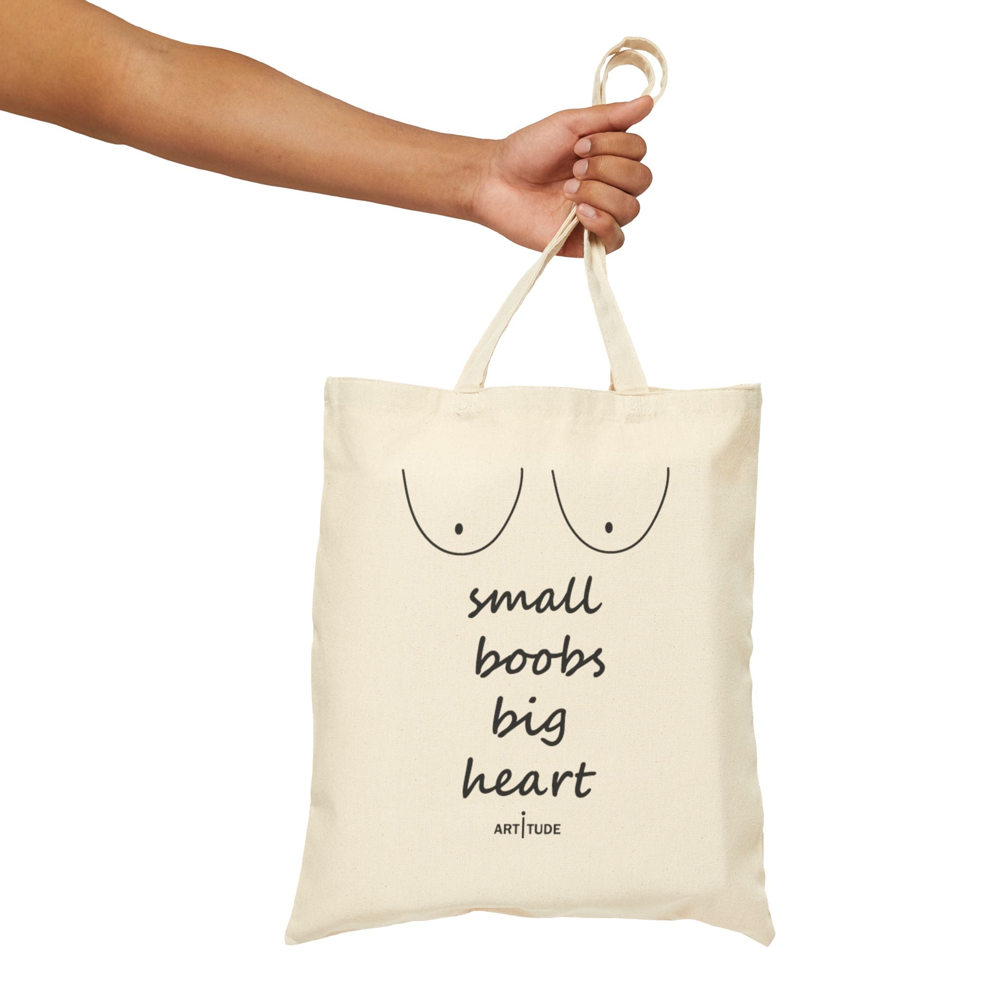 SMALL BOOBS.BIG HEART - BEIGE TOTE