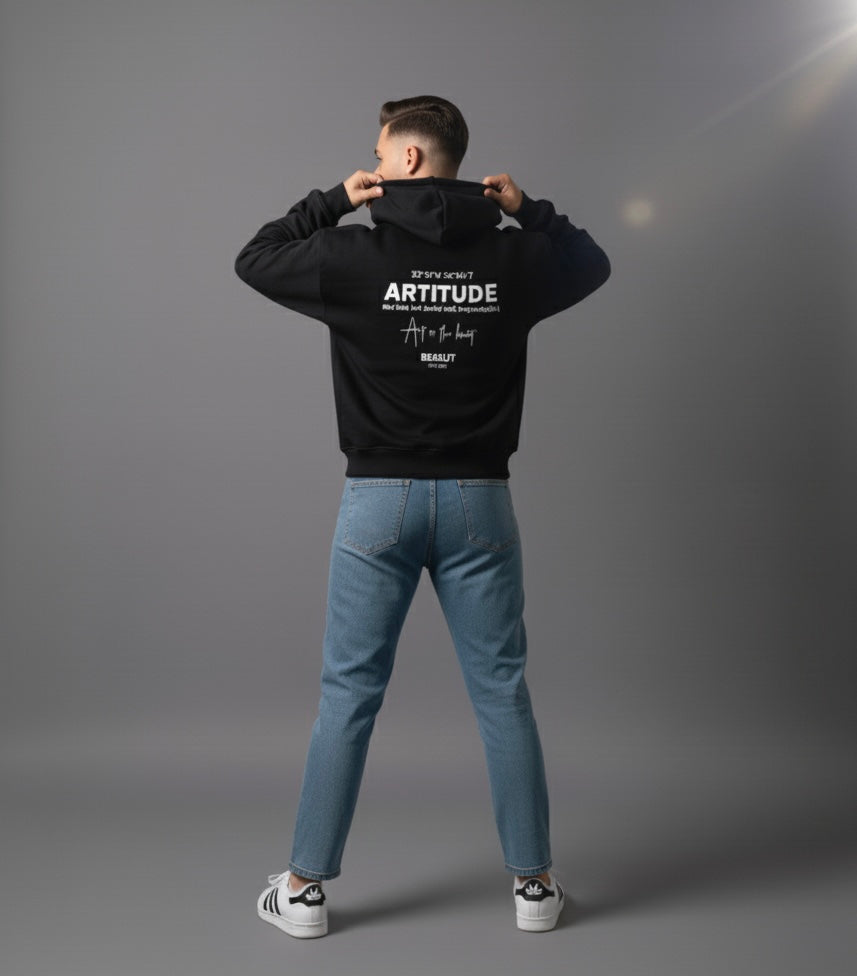 UNISEX HOODIE - ARTITUDE FLEECE BLACK