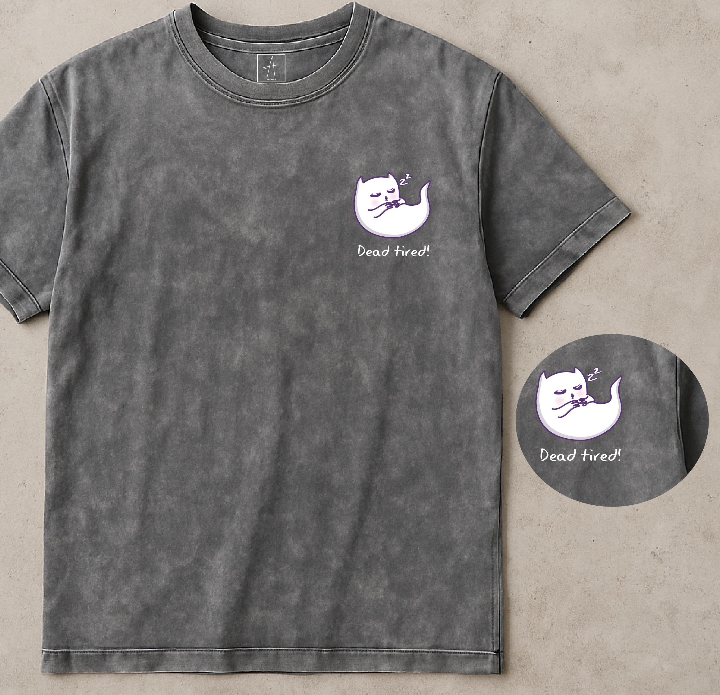 GHOST TEE - WASHED GREY