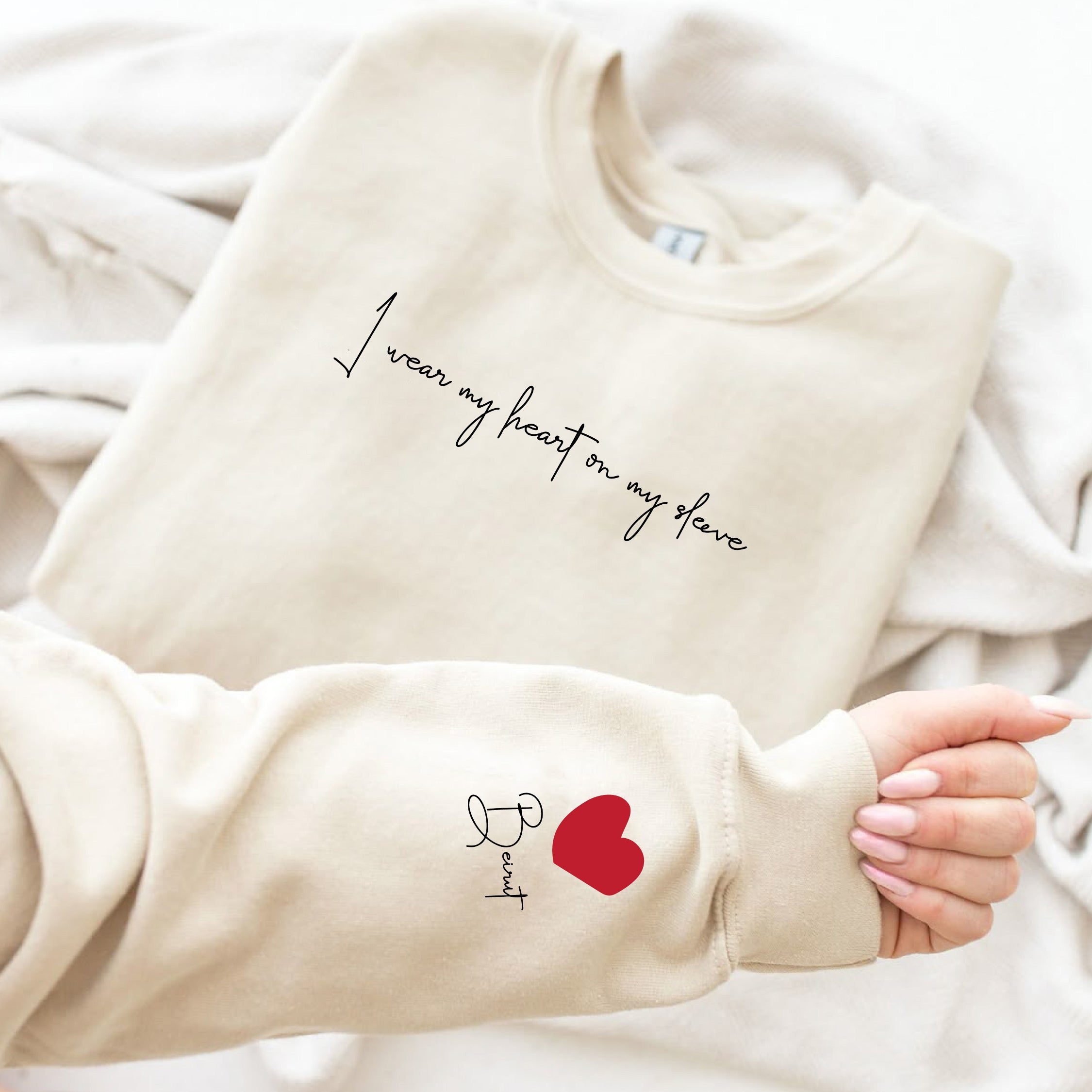 UNISEX SWEATSHIRT - BEIRUT HEART ON SLEEVE