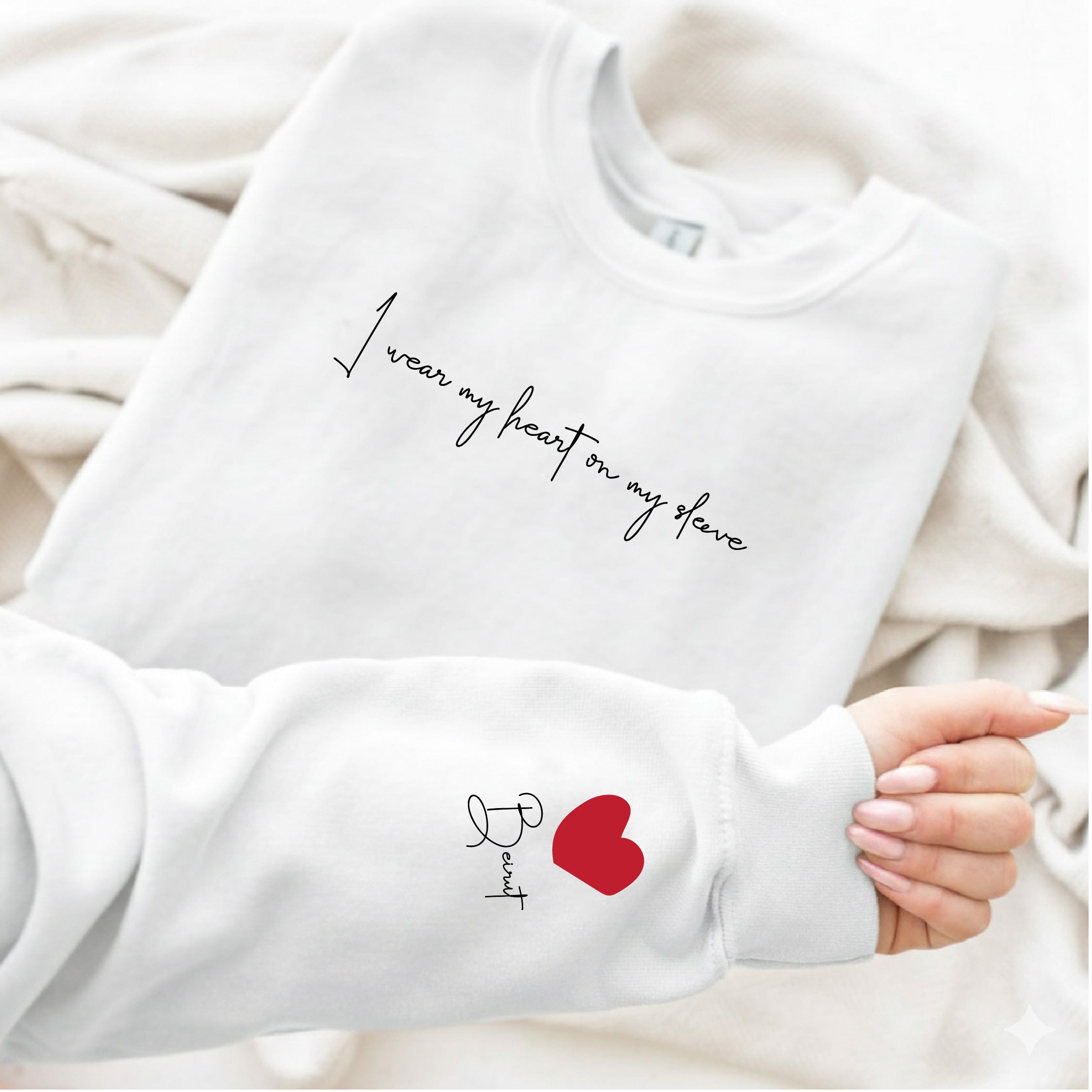 UNISEX SWEATSHIRT - BEIRUT HEART ON SLEEVE
