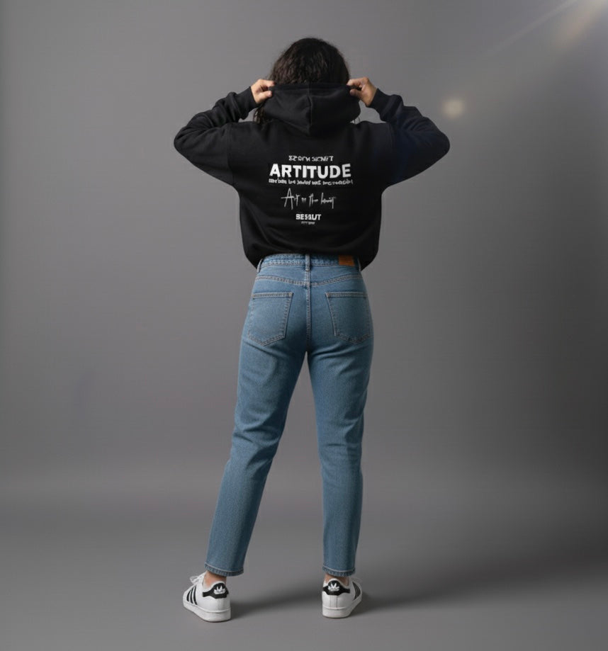 UNISEX HOODIE - ARTITUDE FLEECE BLACK