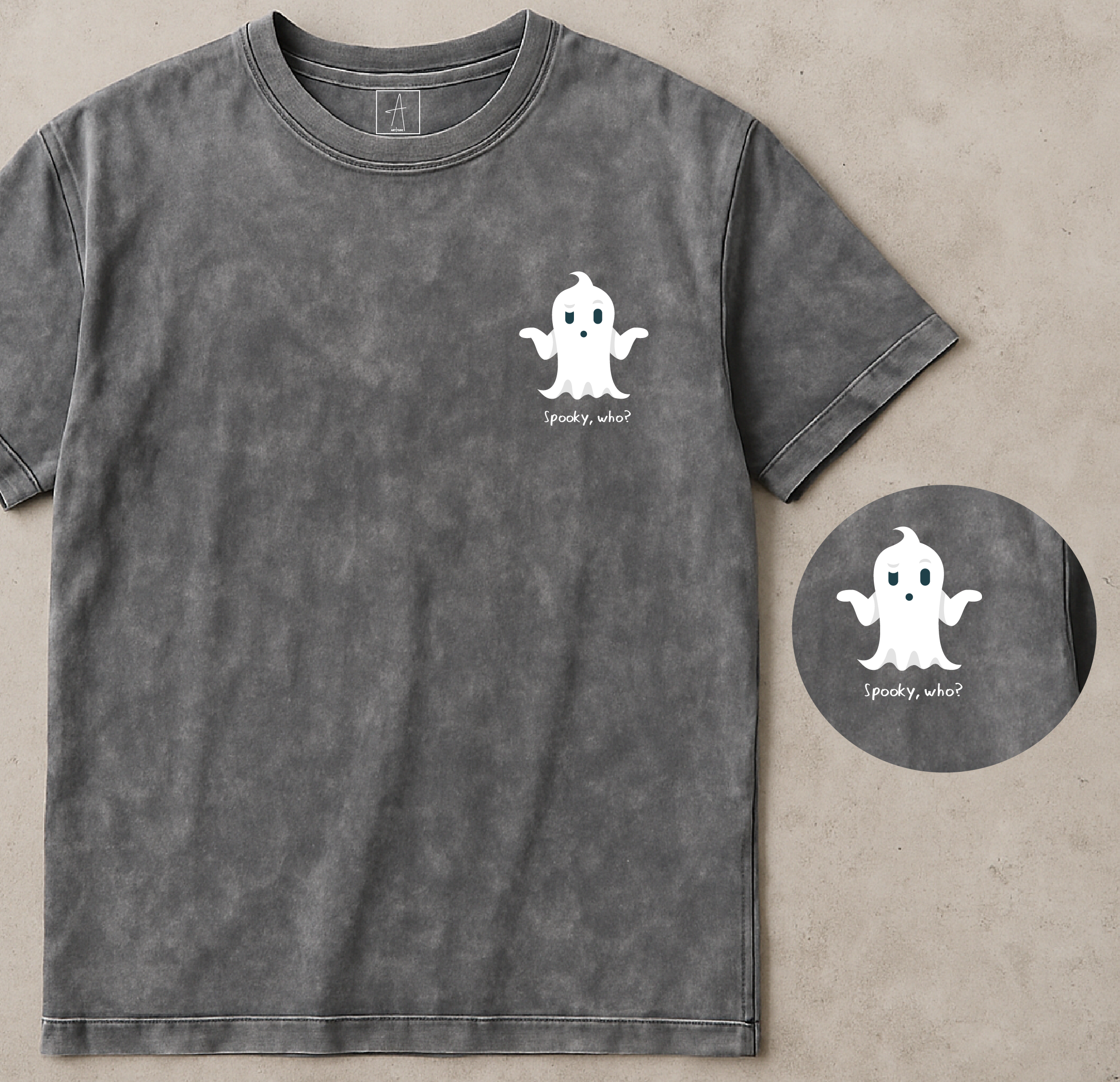 GHOST TEE - WASHED GREY