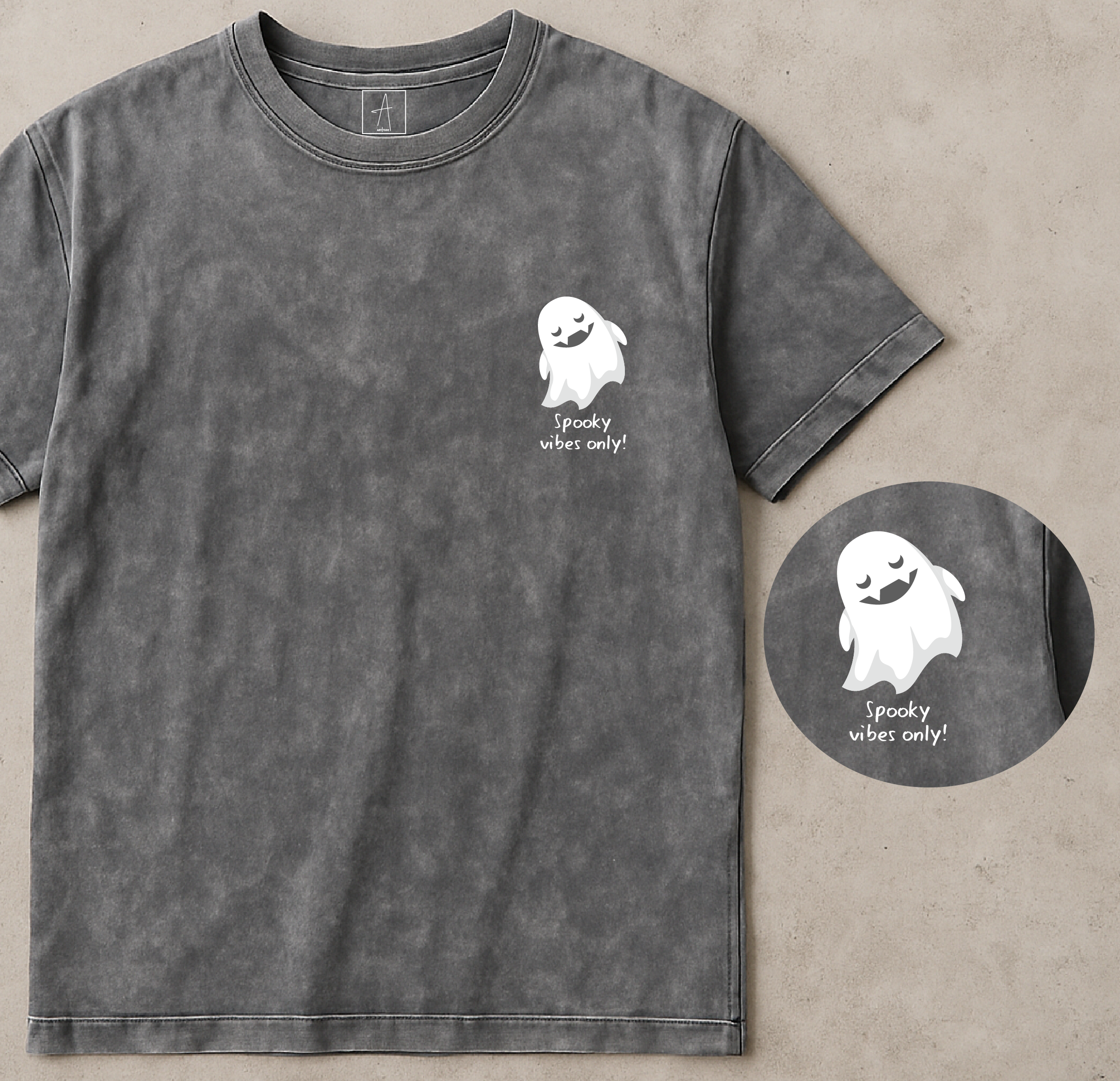 GHOST TEE - WASHED GREY