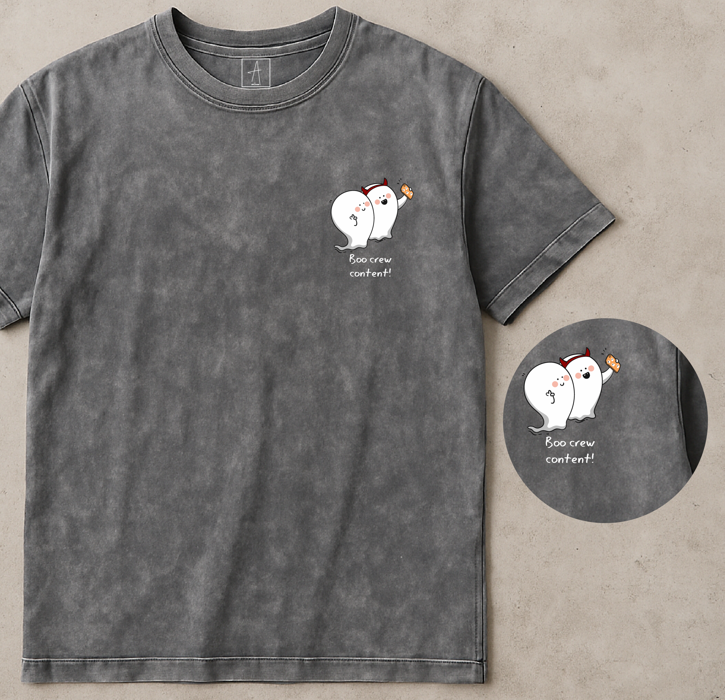 GHOST TEE - WASHED GREY