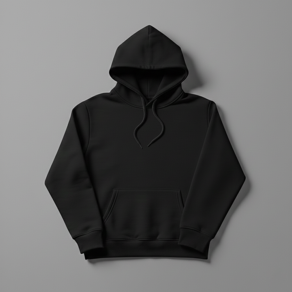 Black Plain Hoodie