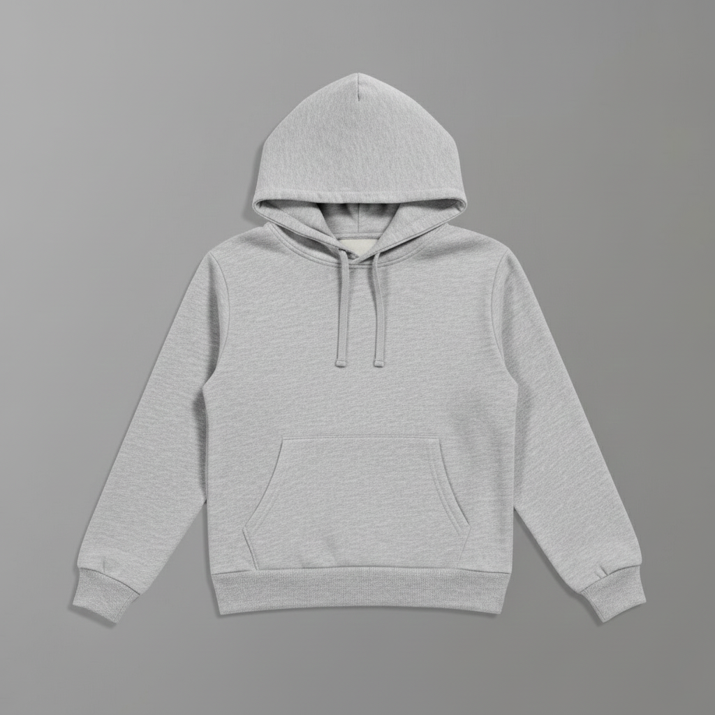 Grey Plain Hoodie