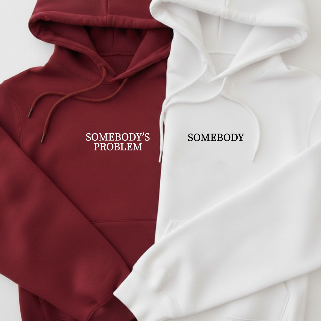 Somebody's Problem - Embroidered Duo Valentine Hoodies