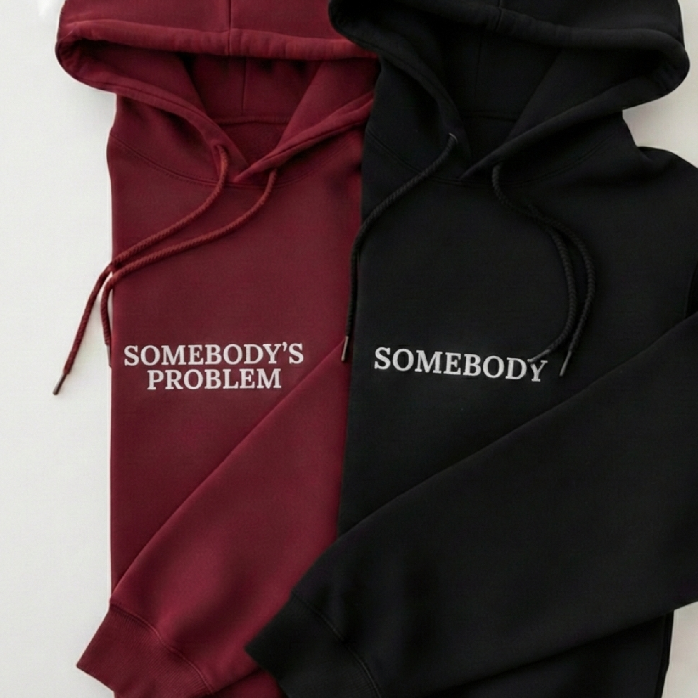 Somebody's Problem - Embroidered Duo Valentine Hoodies