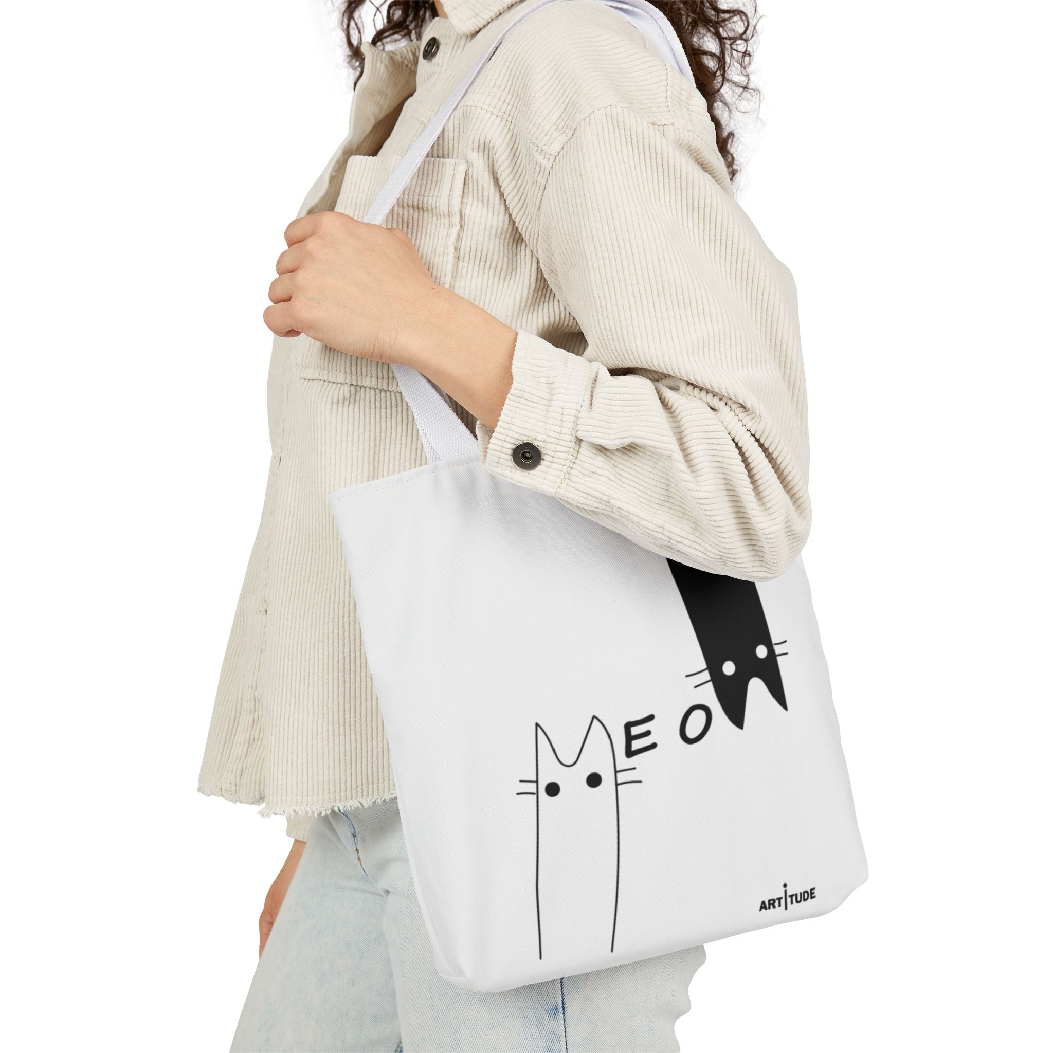THE MEOW WHITE TOTE