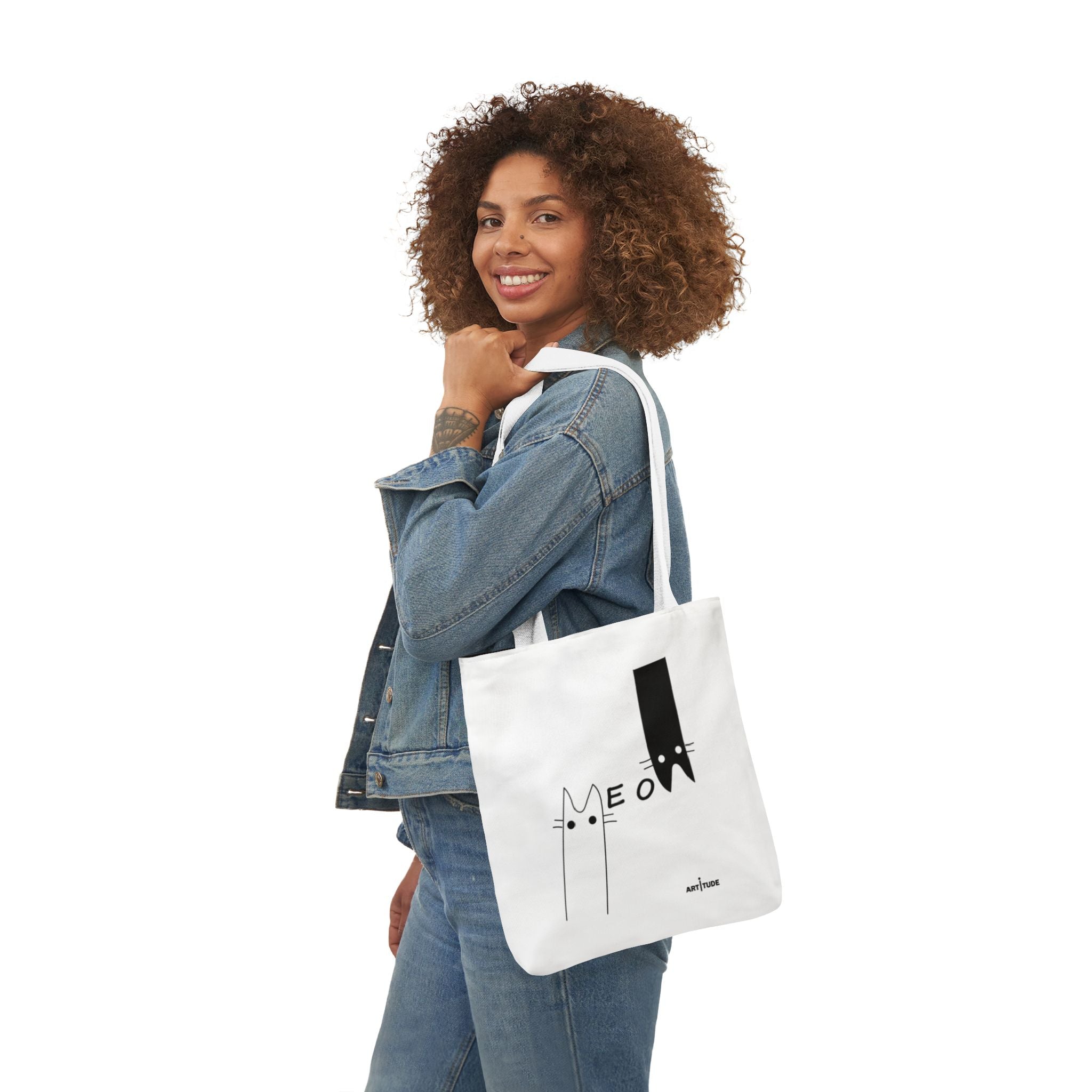 THE MEOW WHITE TOTE