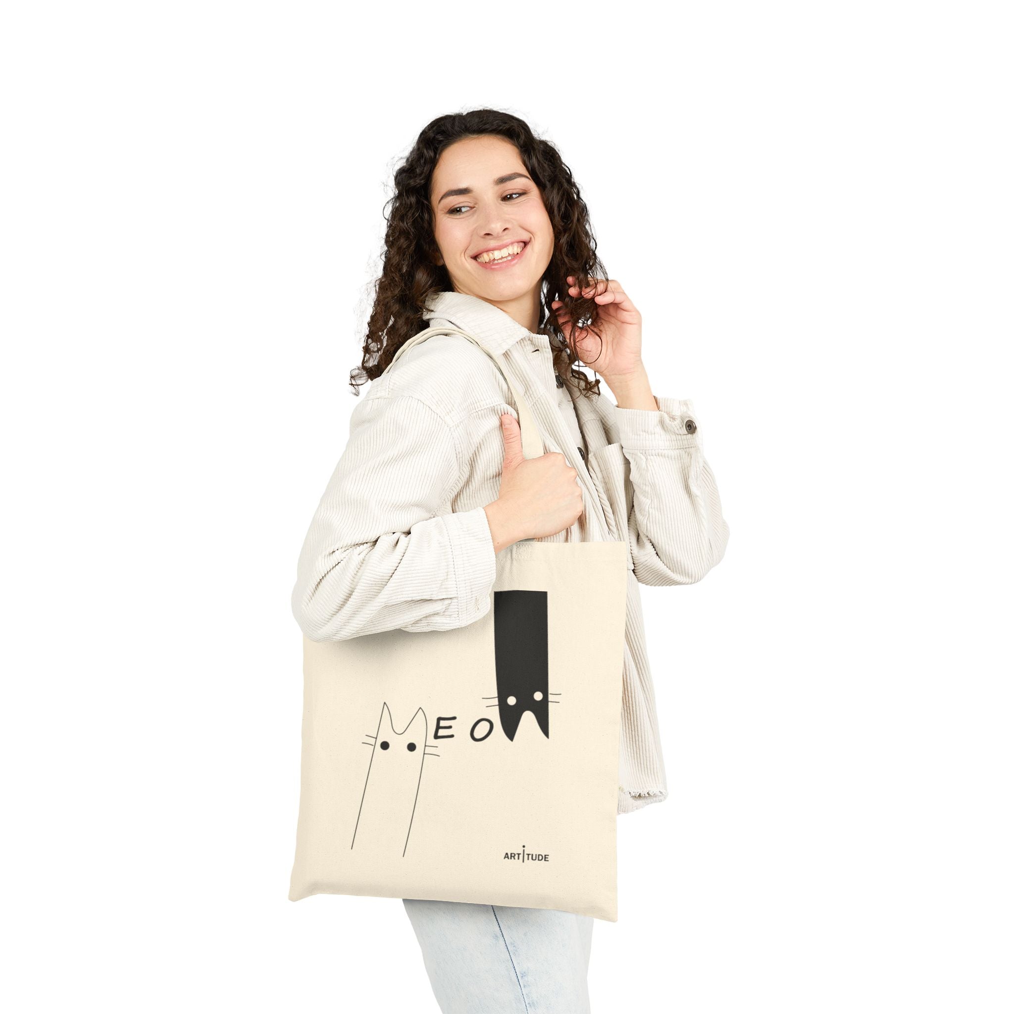 THE MEOW BEIGE TOTE