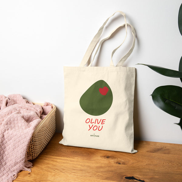 OLIVE YOU BEIGE TOTE