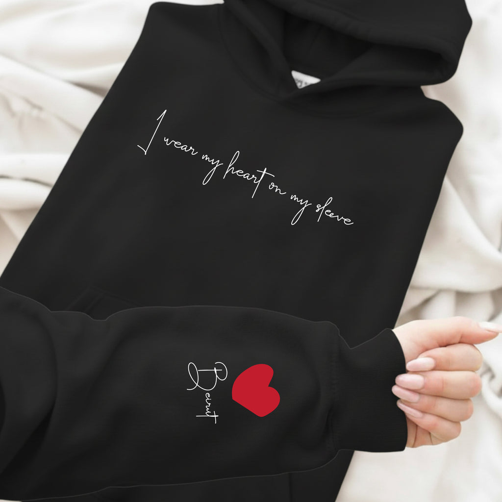 HOODIE - PRINTED BEIRUT HEART ON SLEEVE
