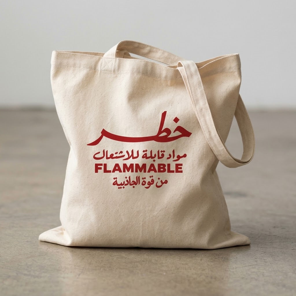 Flammable خطر - BEIGE TOTE